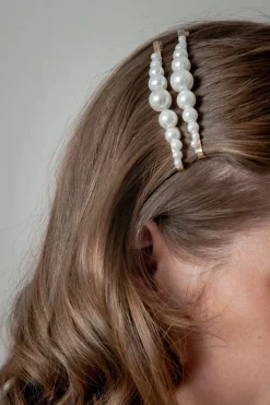 2-er Set Haarklemmen mit Kunstperlen | The<Perfect Bridal Company Online