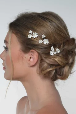 3-er Set Haarpins mit künstlichen Blüten<Poirier Online