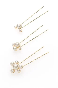 3-er Set Perlen-Haarpins<Poirier New