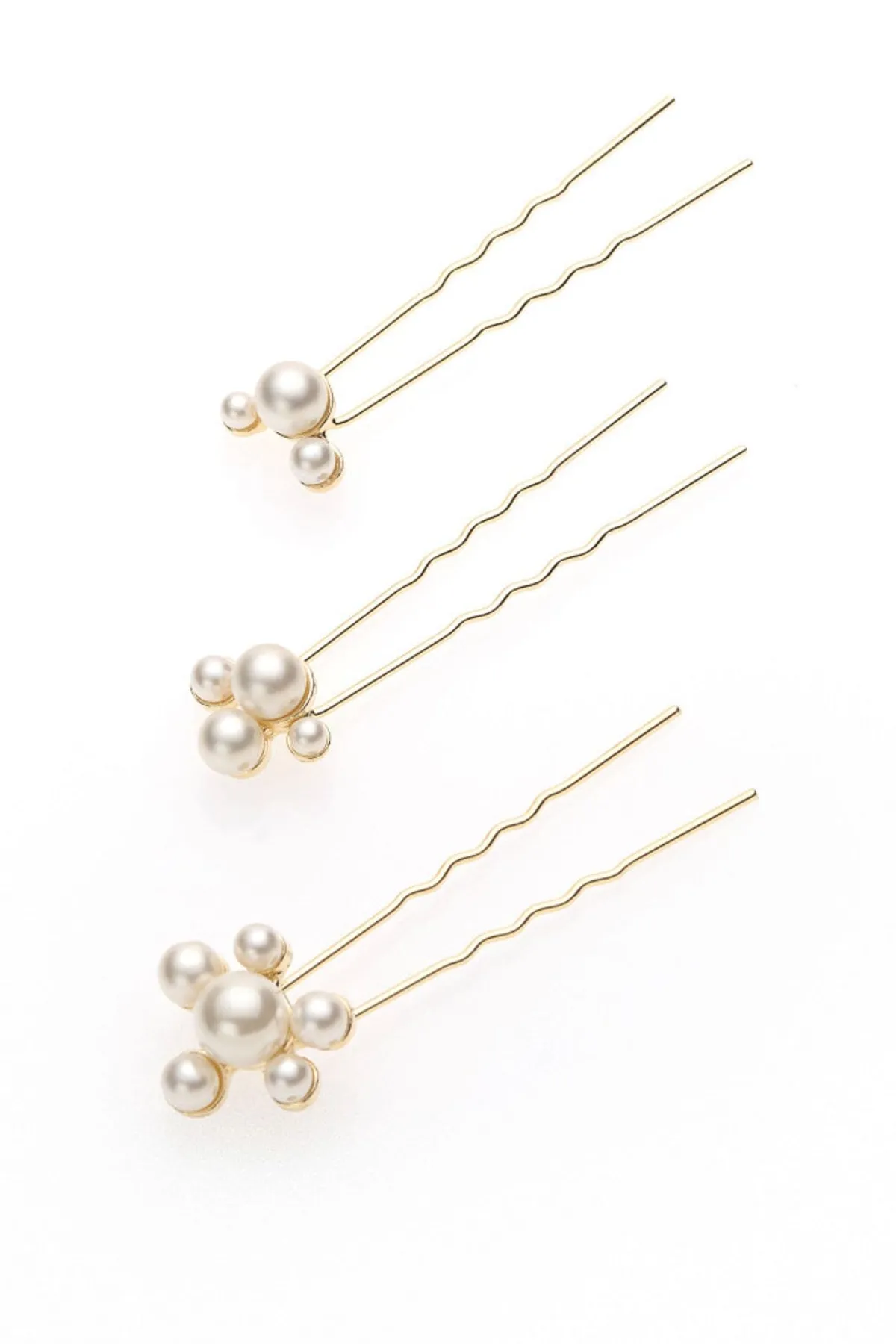 3-er Set Perlen-Haarpins<Poirier New