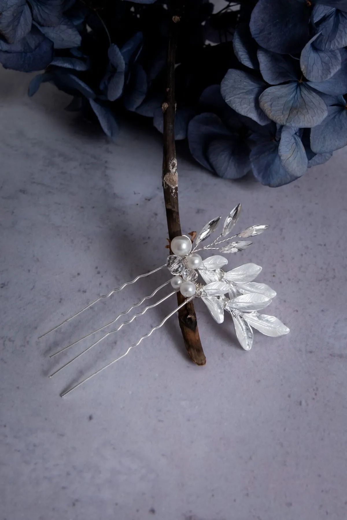 2-er Set silberfarbene Haarnadeln mit Verzierungen<Fräulein Maya Best