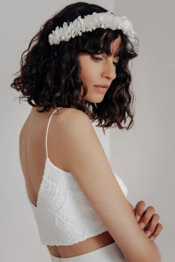 Extra kurzes Braut Top aus Vintage-Spitze – Niah Cropped<noni Discount