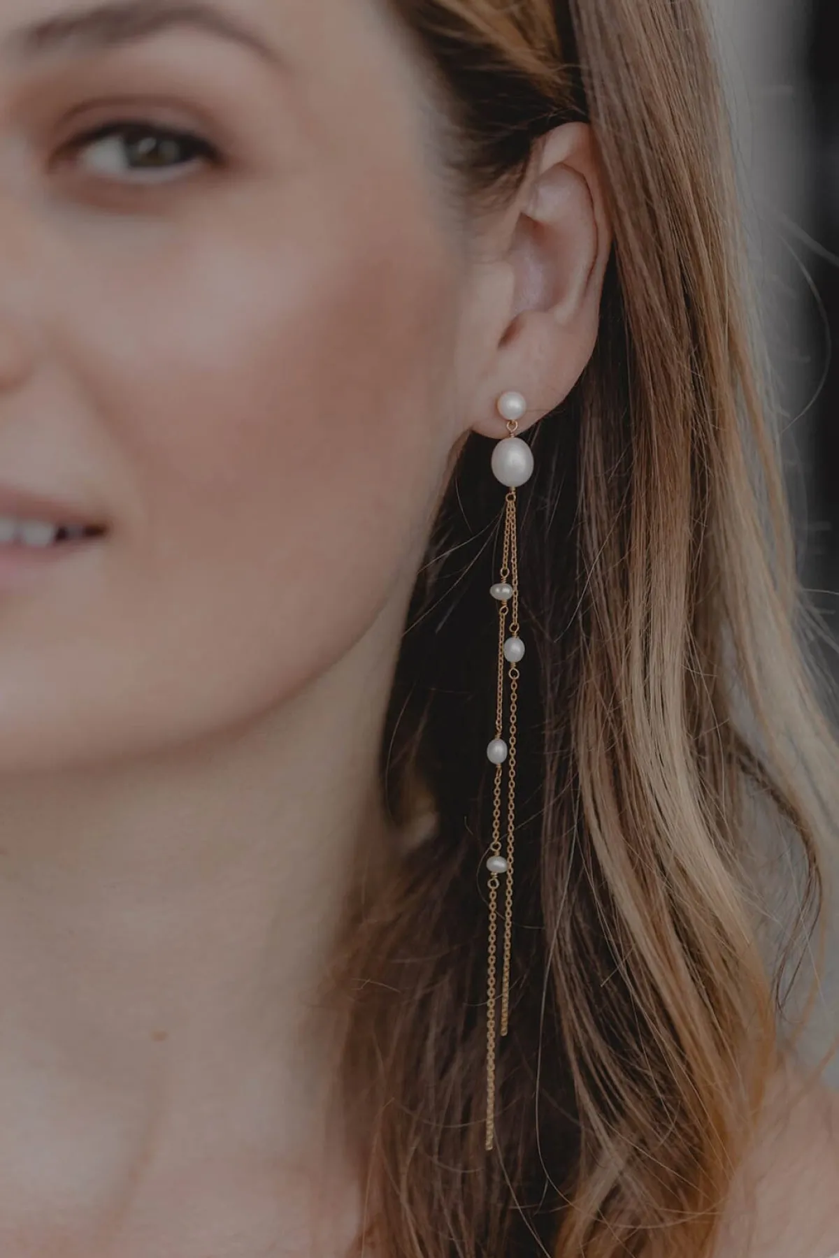 Extra-lange Perlen-Ohrhänger – Gabriella<Juvelan New