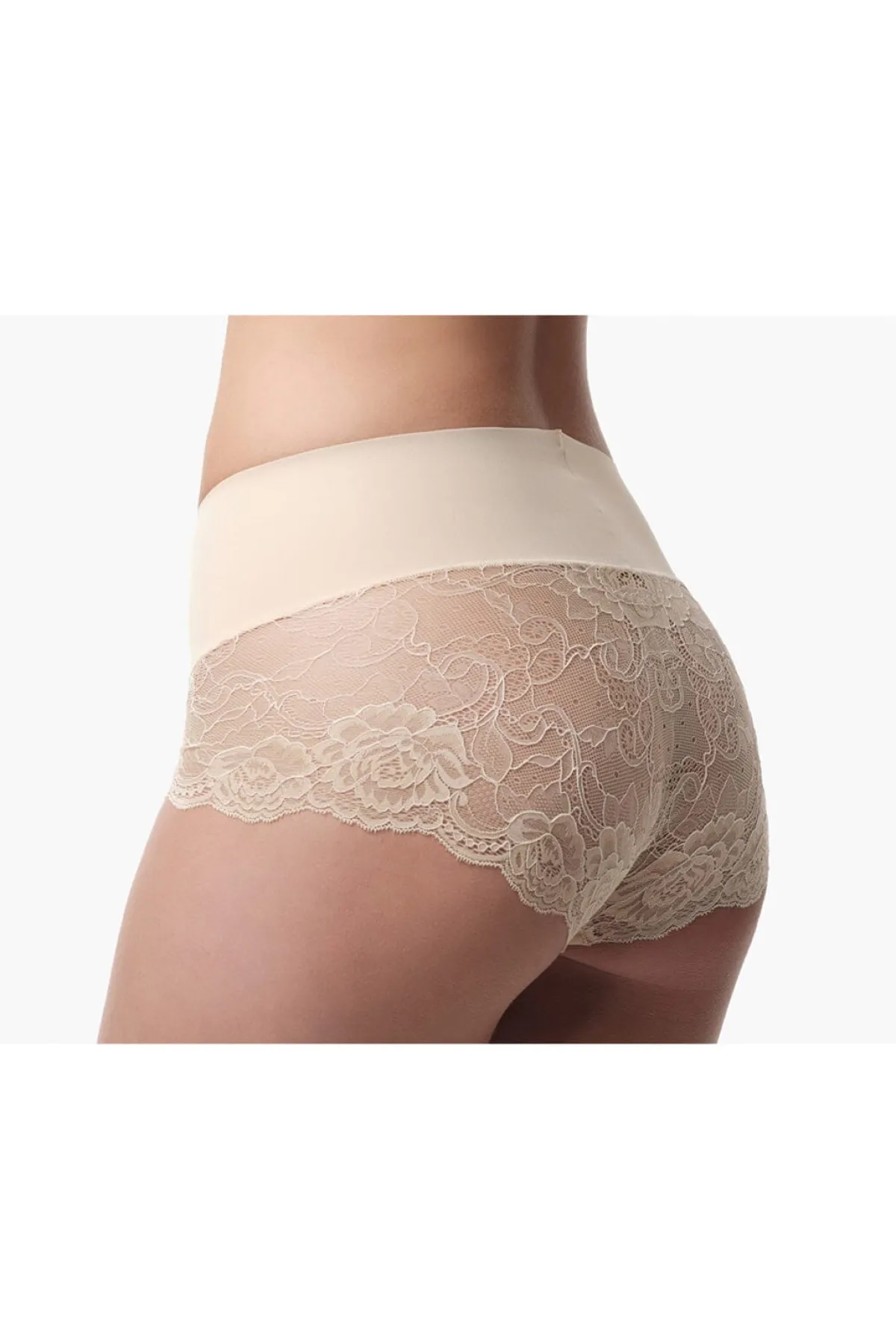 Figurformende Mid-Waist Spitzenshorts in Nude<Poirier Outlet