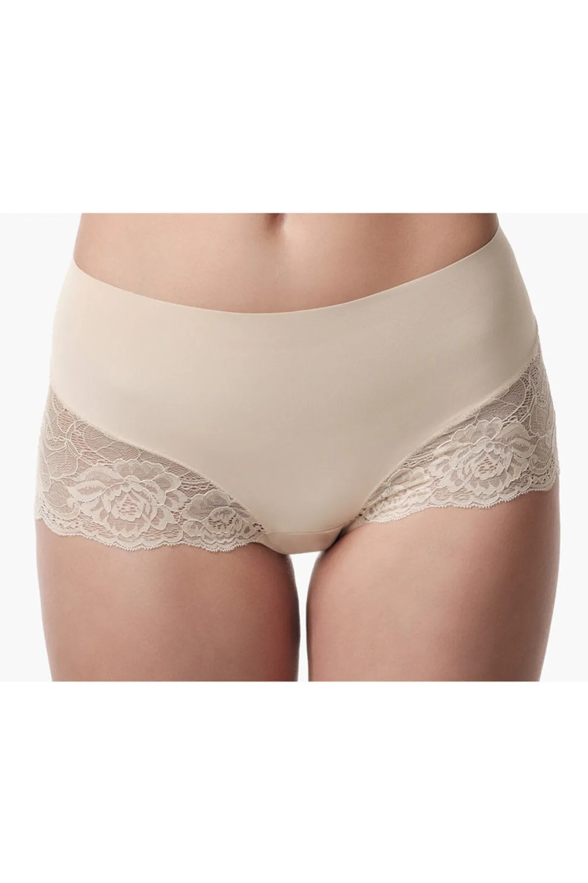 Figurformende Mid-Waist Spitzenshorts in Nude<Poirier Outlet