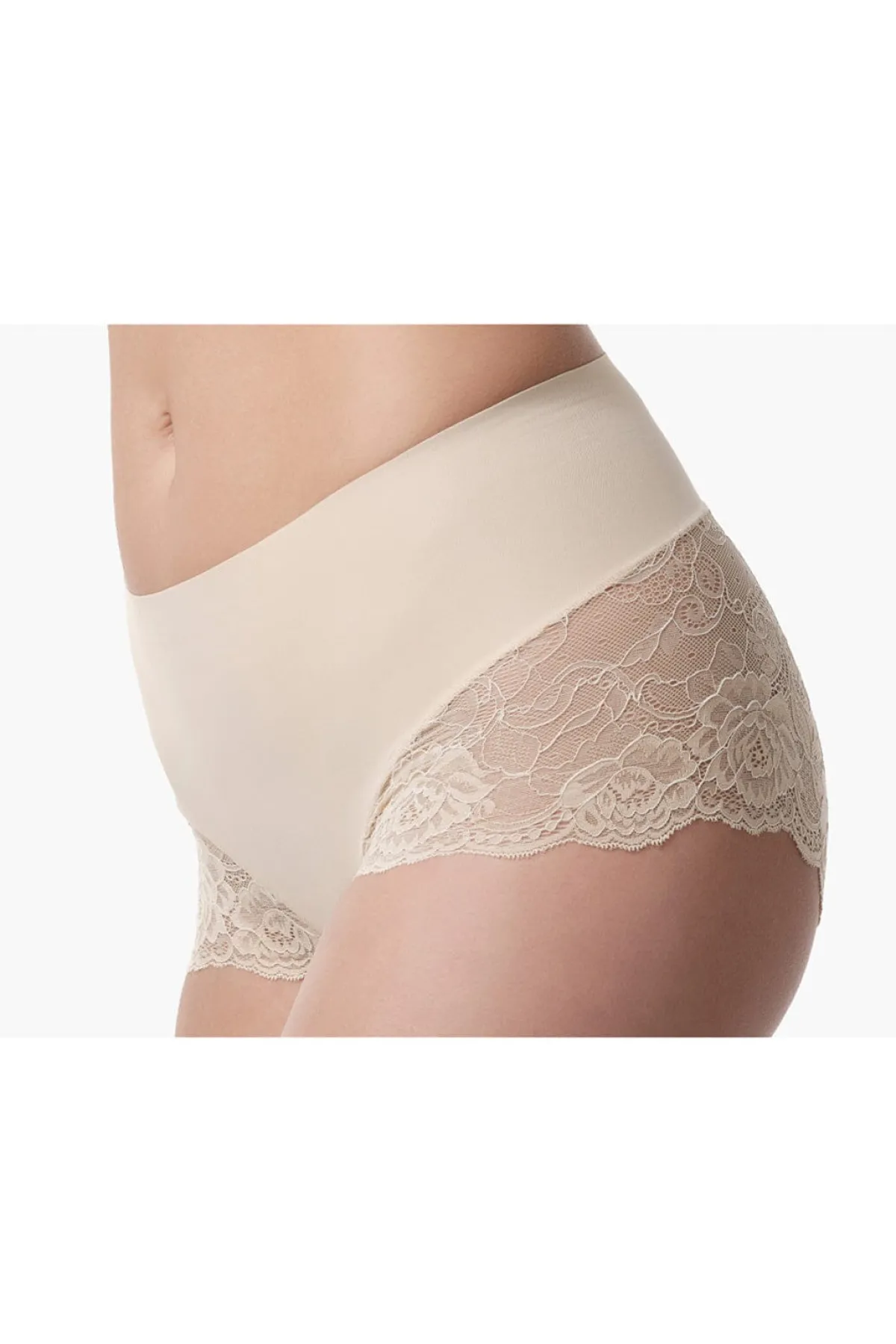 Figurformende Mid-Waist Spitzenshorts in Nude<Poirier Outlet