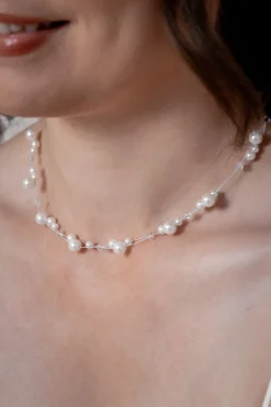 Filigrane Braut Halskette mit Perlen<Weise Sale