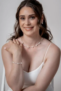 Filigrane Braut Halskette mit Perlen<Weise Sale