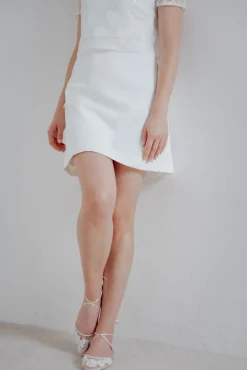 Flache Brautschuhe mit Spitze – Alicia Ivory Shoes<Bella Belle