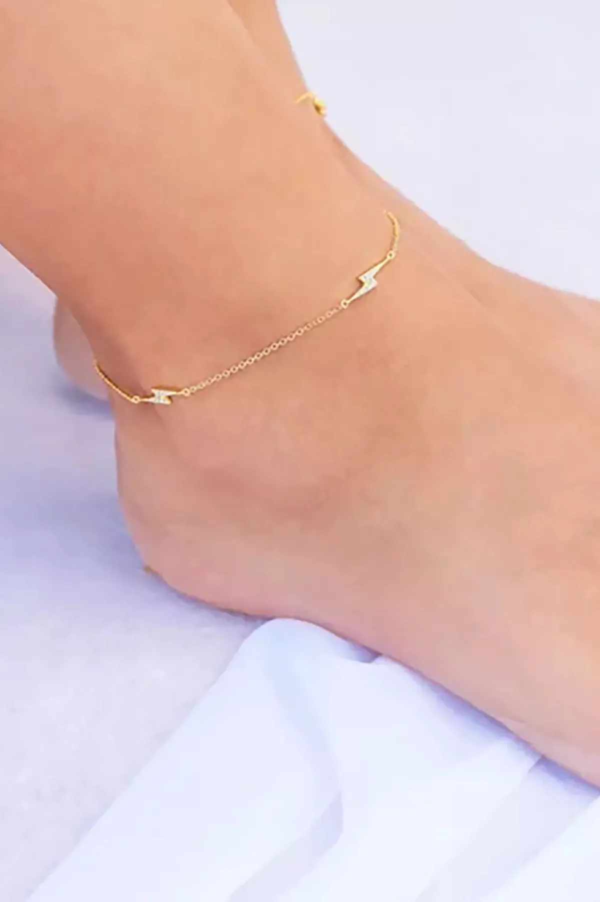 Fußkettchen mit funkelnden Blitz-Anhängern<OhanaJewels Discount