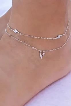 Fußkettchen mit funkelnden Blitz-Anhängern<OhanaJewels Discount
