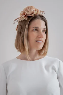 Glamouröser Blumenkranz in Rosatönen<Esperanza