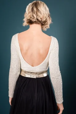 Goldener Brautgürtel aus veganem Leder – Marielle<noni