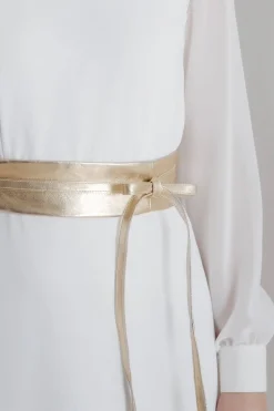 Goldfarbener Brautgürtel aus Leder – Marielle<noni Clearance