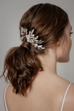 Goldfarbener großer Braut Haarkamm<Fräulein Maya Best