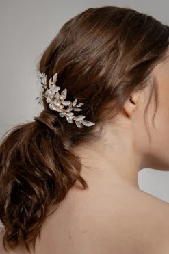 Goldfarbener großer Braut Haarkamm<Fräulein Maya Best