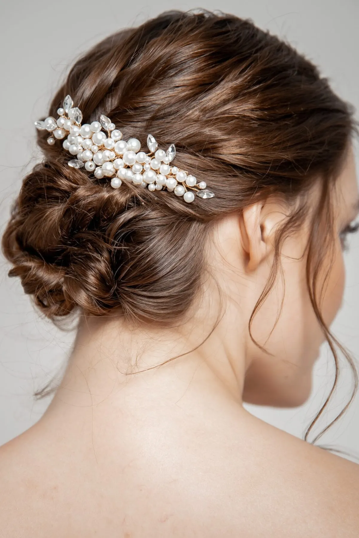 Großer Braut Haarkamm mit Perlenverzierung<Fräulein Maya Clearance
