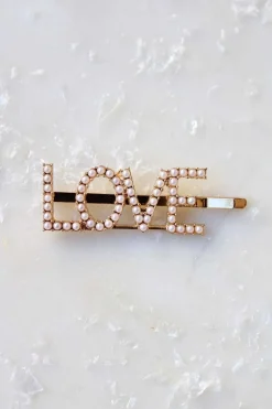 Haarspange mit Perlen-Pavé-Fassung "Love"<Untamed Petals Discount