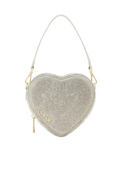 Herzförmige Handtasche in Silber – Midi Heart Bag Crystal |<Weat Clearance