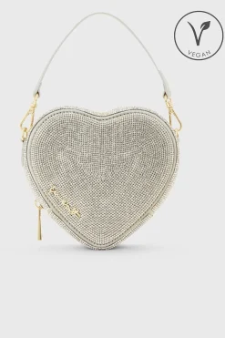Herzförmige Handtasche in Silber – Midi Heart Bag Crystal |<Weat Clearance
