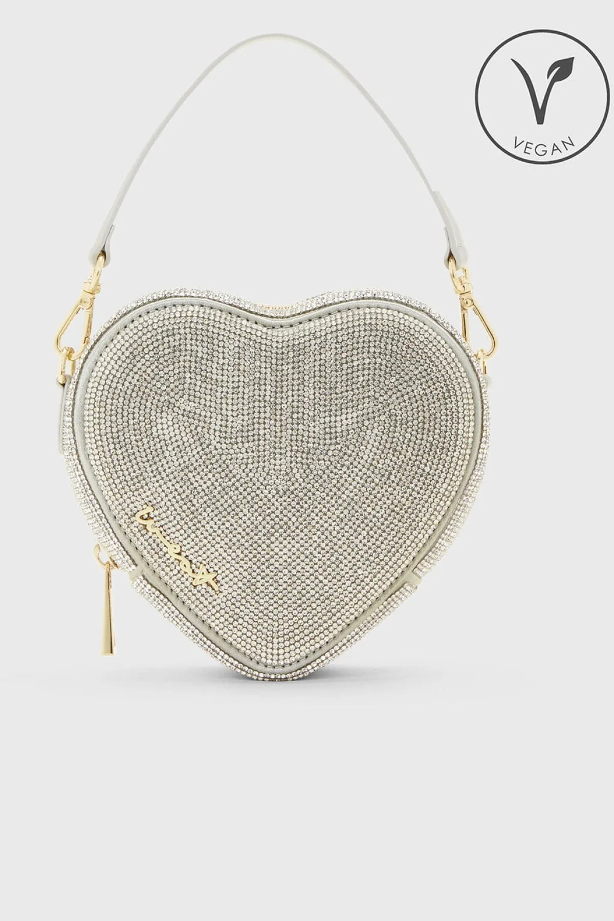 Herzförmige Handtasche in Silber – Midi Heart Bag Crystal |<Weat Clearance