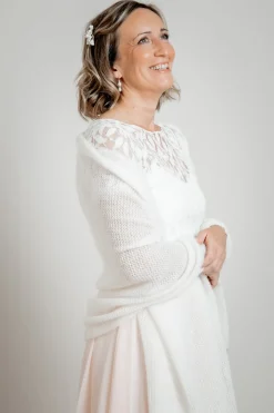Ivoryfarbene Braut Stola aus Strickmix<forever & eva Clearance