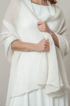 Ivoryfarbene Braut Stola aus Strickmix<forever & eva Clearance