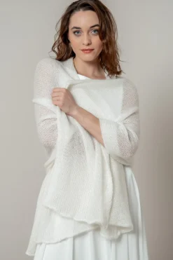 Ivoryfarbene Braut Stola aus Strickmix<forever & eva Clearance