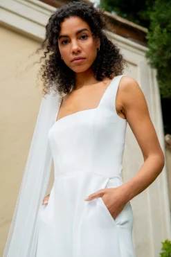 Kathedralen-Schleier aus Softtüll in Ivory<Poirier