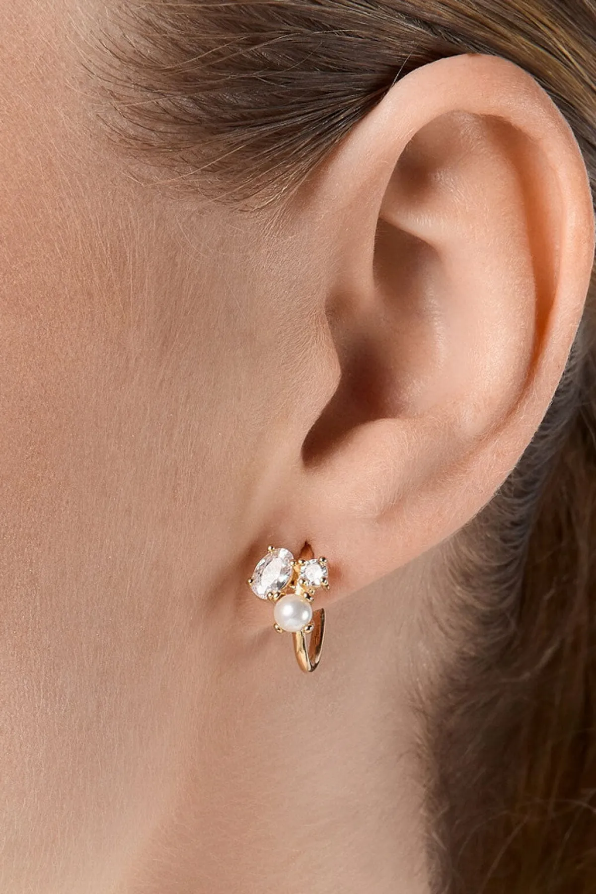 Kleine Braut Ohrringe mit Strass und Perlen<Poirier Sale