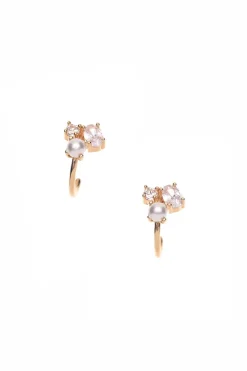 Kleine Braut Ohrringe mit Strass und Perlen<Poirier Sale