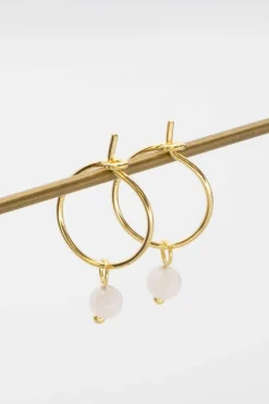 Kleine Creolen mit Anhängern aus Halbedelstein oder Perlen – Gemstone Hoops<fejn jewelry Outlet