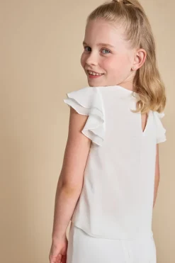 Kommunion-Chiffonbluse mit kurzen Ärmeln<Weise Online