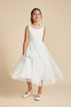 Kommunionkleid aus besticktem Tüll<Weise Discount