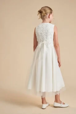 Kommunionkleid mit Tüll und Boho-Spitze<Weise Sale