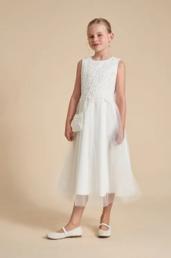 Kommunionkleid mit Tüll und Boho-Spitze<Weise Sale