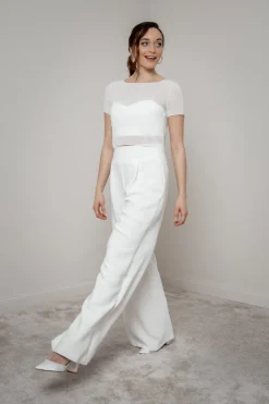 Kurzarm-Braut Top aus Chiffon – Lani<noni Best