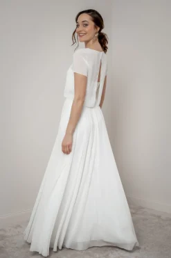 Kurzarm-Braut Top aus Chiffon – Lani<noni Best
