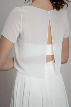 Kurzarm-Braut Top aus Chiffon – Lani<noni Best