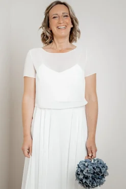Kurzarm-Braut Top aus Chiffon – Lani<noni Best