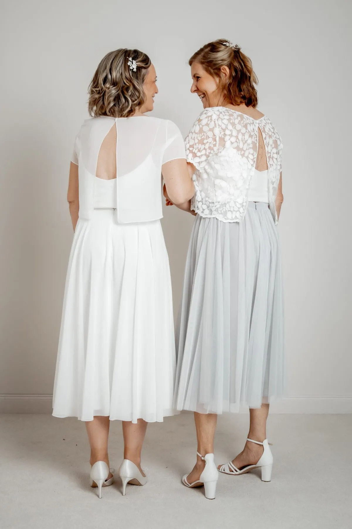 Kurzarm-Braut Top aus Chiffon – Lani<noni Best