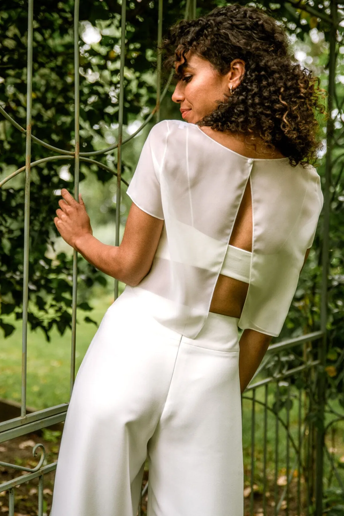 Kurzarm-Braut Top aus Chiffon – Lani<noni Best