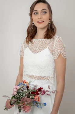 Kurzarm-Braut Top aus Vintage-Spitze – Niah<noni Outlet