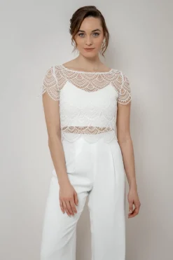 Kurzarm-Braut Top aus Vintage-Spitze – Niah<noni Outlet