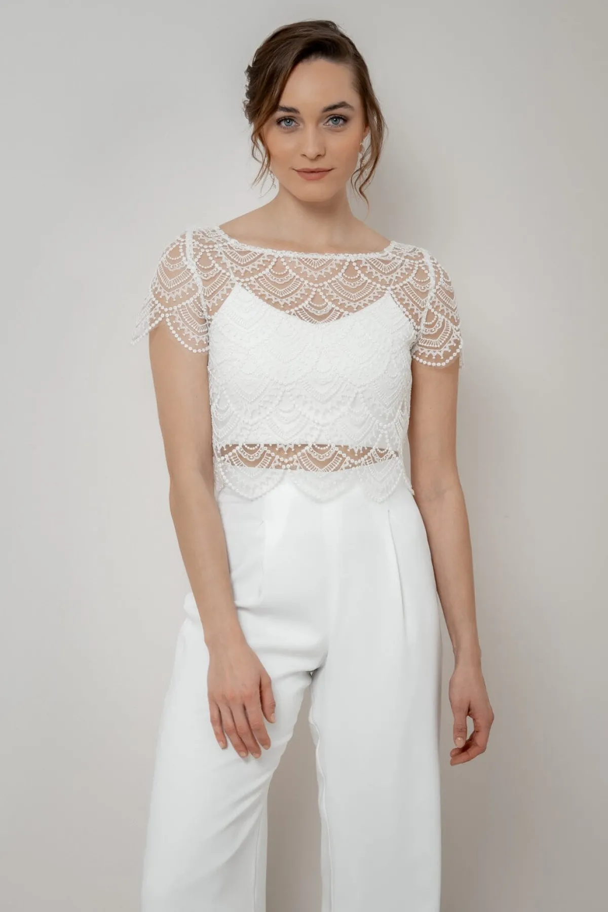 Kurzarm-Braut Top aus Vintage-Spitze – Niah<noni Outlet