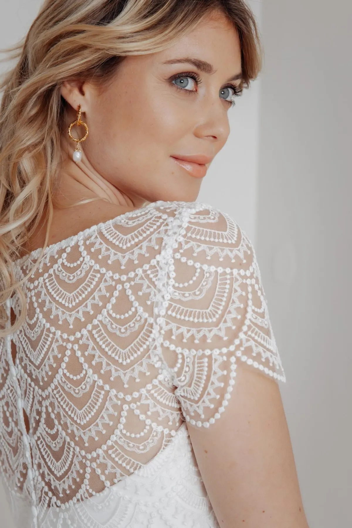Kurzarm-Braut Top aus Vintage-Spitze – Niah<noni Outlet
