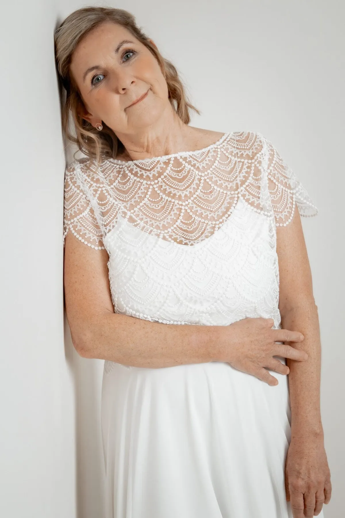 Kurzarm-Braut Top aus Vintage-Spitze – Niah<noni Outlet