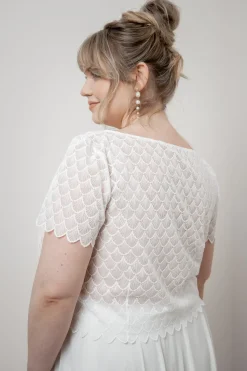 Kurzarm-Braut Top – Fanie Curvy<noni Sale