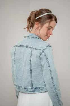 Kurze Braut Jeansjacke mit Knopfleiste<Bianco Evento Discount
