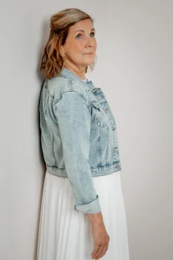 Kurze Braut Jeansjacke mit Knopfleiste<Bianco Evento Discount